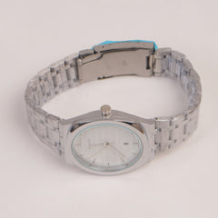Mens Chain Silver Wrist Watch White Dial