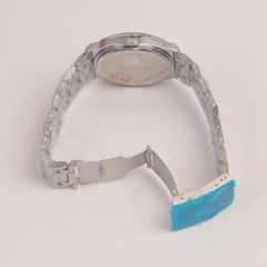 Mens Chain Silver Wrist Watch White Dial