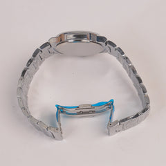 Mens Chain Silver Wrist Watch With Silver Dial