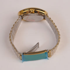 Mens Chain Golden Wrist Watch With Golden Dial