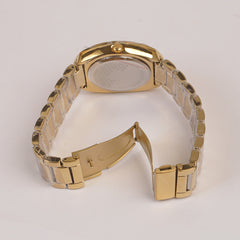 Mens Chain Golden Wrist Watch With Black Dial