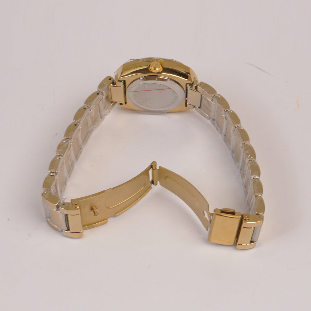 Couple Watches Golden Chain with Black Dial