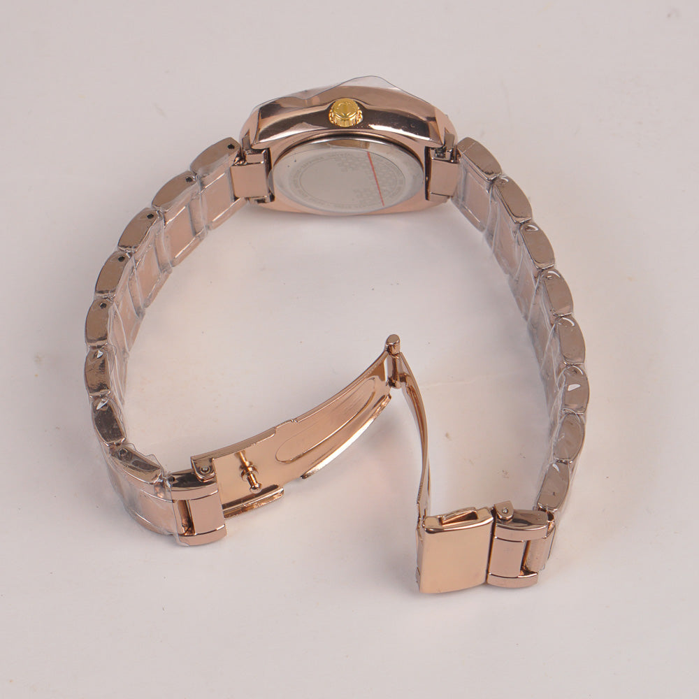 Couple Watches Rosegold Chain with Black Dial