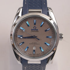 Men's Analogue Wrist Watch Grey Dial Blue strap