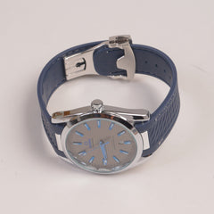 Men's Analogue Wrist Watch Grey Dial Blue strap