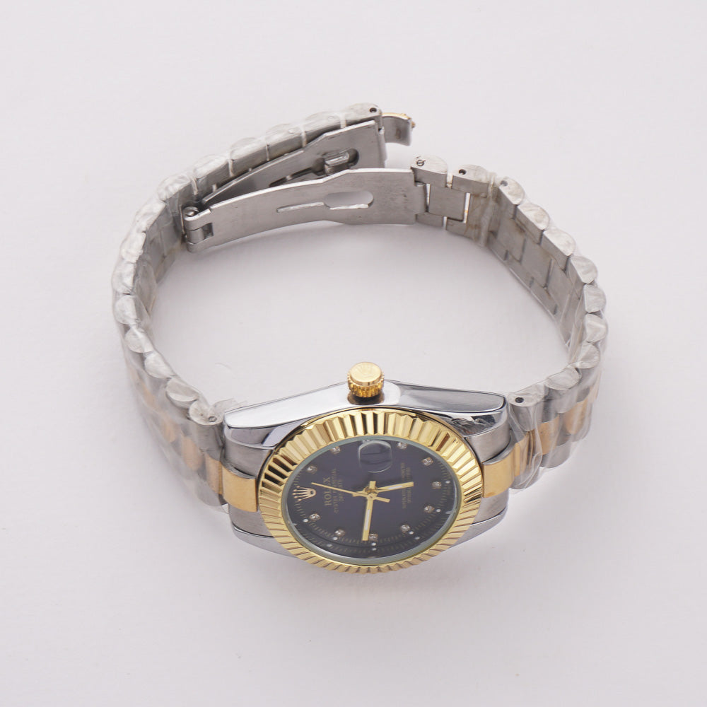 Two Tone Women's Chain Watch Silver-Gold