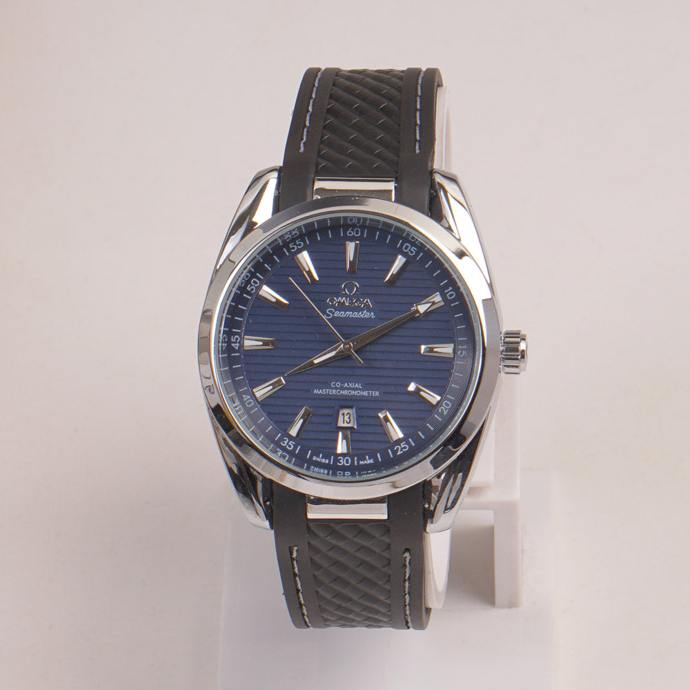 Men's Analogue Wrist Watch Blue Dial Black strap