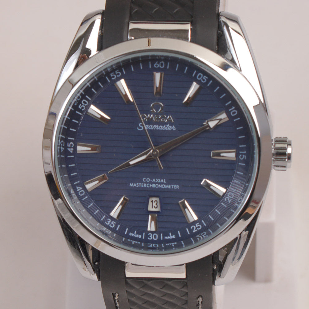 Men's Analogue Wrist Watch Blue Dial Black strap
