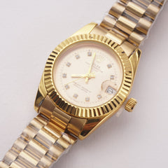 Women's Chain Wrist Watch Golden G Dial