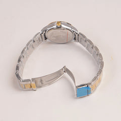 Two Tone Golden Chain Womans Watch Golden Dial