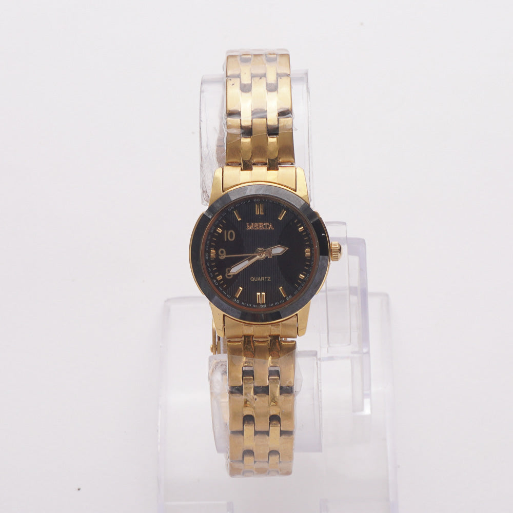 Women's Chain Watch Golden Black