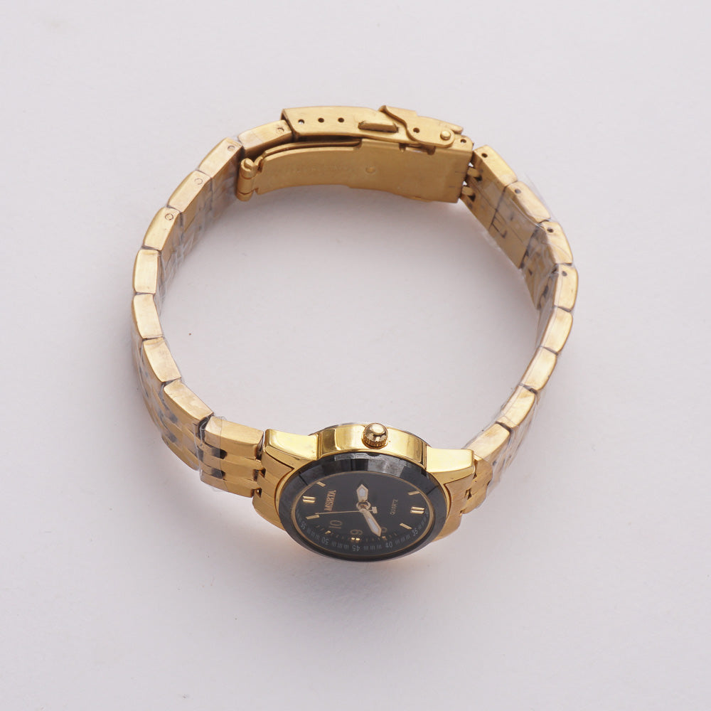 Women's Chain Watch Golden Black