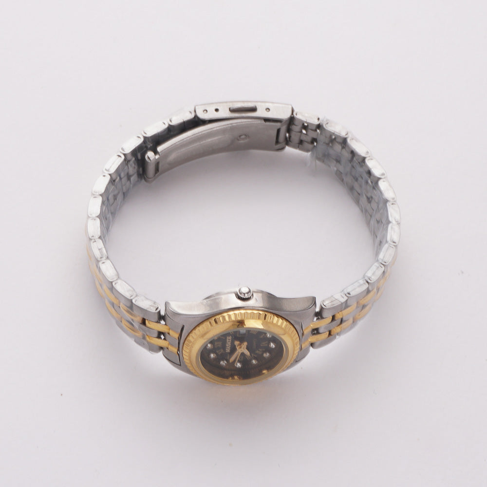 Two Tone Women's Chain Watch Golden Black