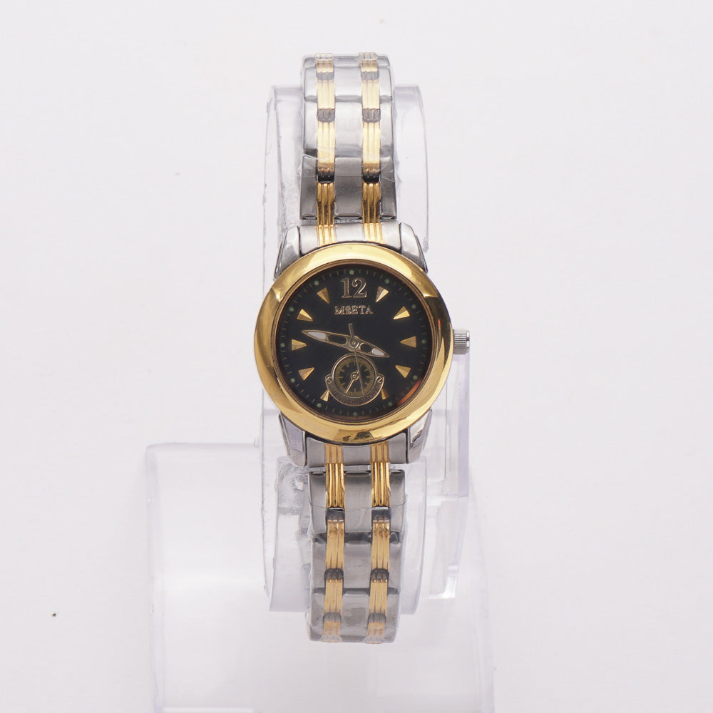 Two Tone Women's Chain Watch Golden Black