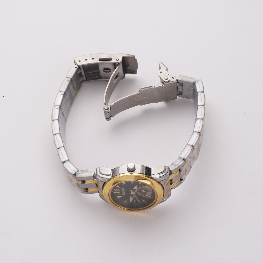 Two Tone Women's Chain Watch Golden Black