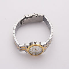 Two Tone Women's Chain Watch Golden Silver