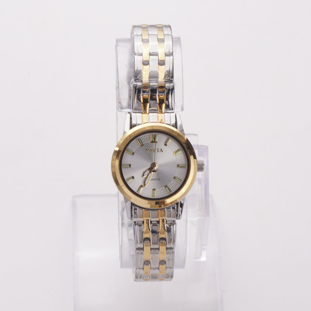 Two Tone Women's Chain Watch Silver-S