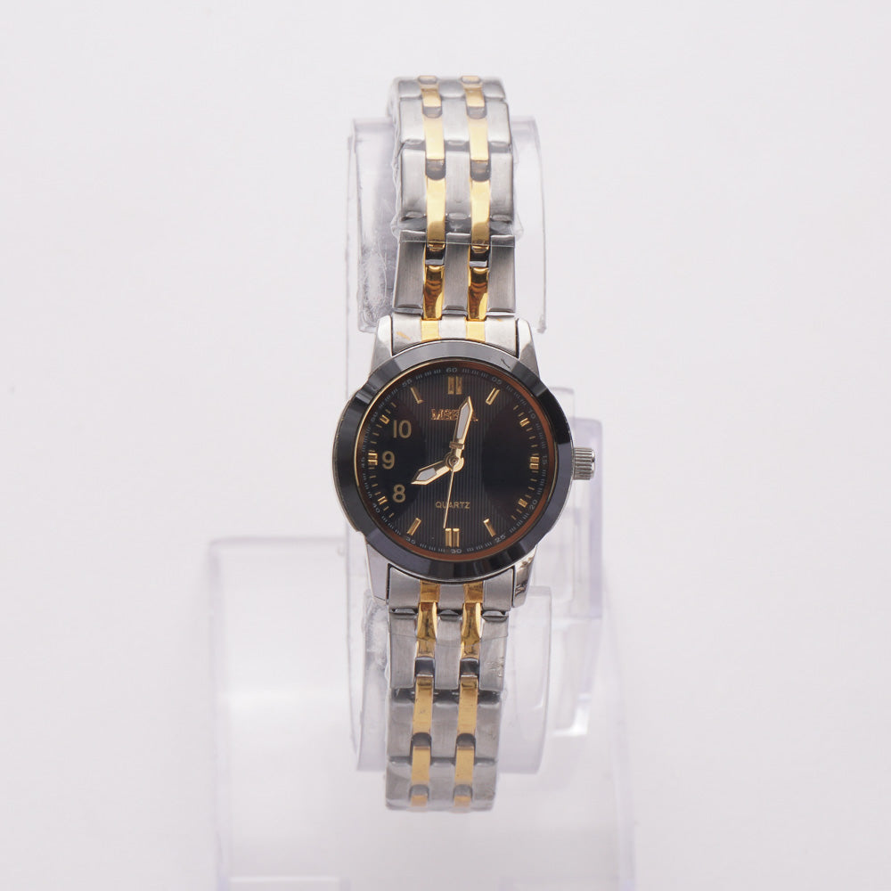 Two Tone Women's Chain Watch Silver-Black