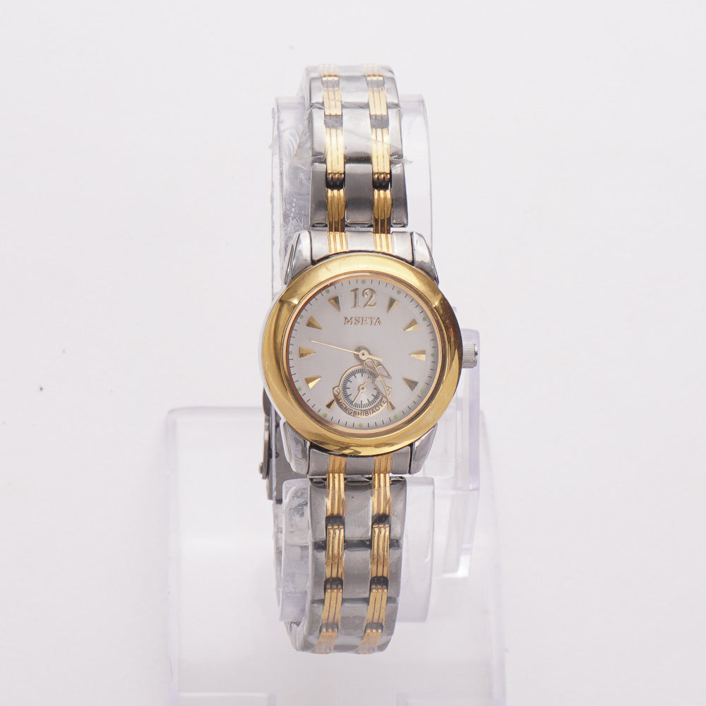 Two Tone Women's Chain Watch Silver-White