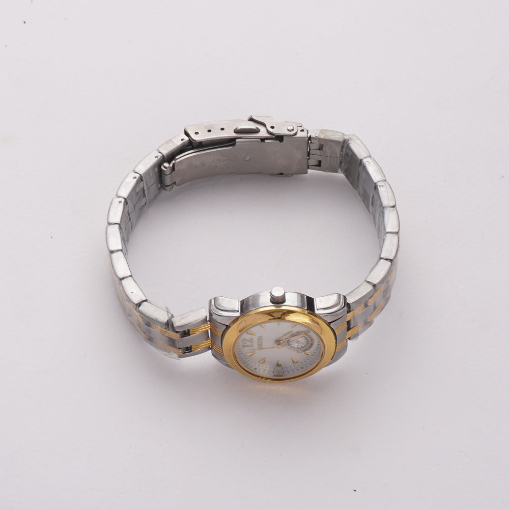 Two Tone Women's Chain Watch Silver-White