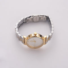 Two Tone Women's Chain Watch Silver-White