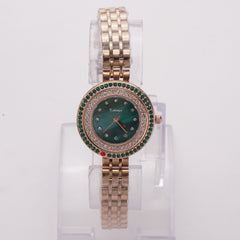 Women's Chain Watch Rosegold Green