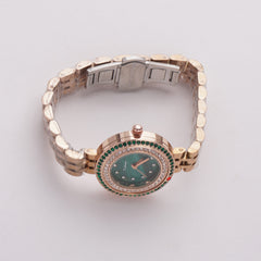 Women's Chain Watch Rosegold Green