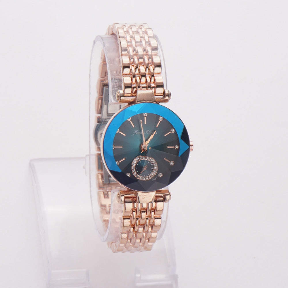 Women's Chain Watch Rosegold Blue