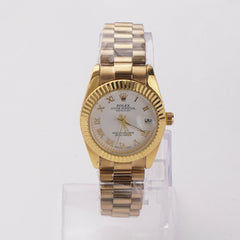 Women's Chain Wrist Watch Golden White Dial