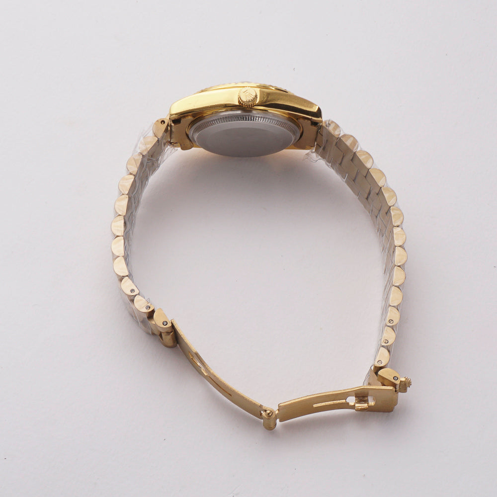 Women's Chain Wrist Watch Golden White Dial