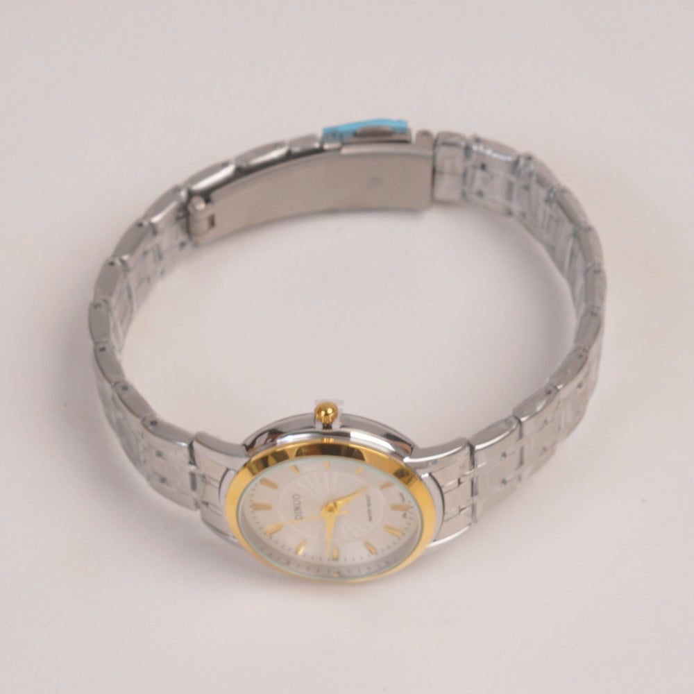 Silver Chain Womans Watch White Dial