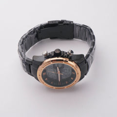 Dual Time Mans Chain Wrist Watch Black G