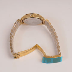 Woman Golden Chain Watch Black Dial