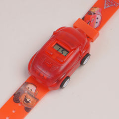Kids Digital watch Red Orange Car
