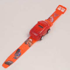 Kids Digital watch Red Orange Car