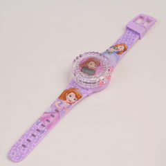 Kids Character Spinner digital watch purple