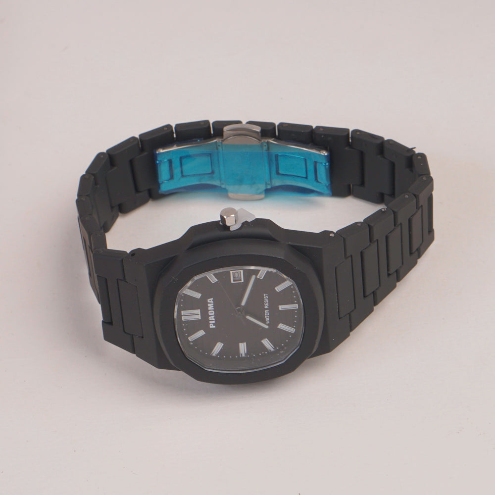Mens Light Weight Watch With Fibre Material  Strap Black