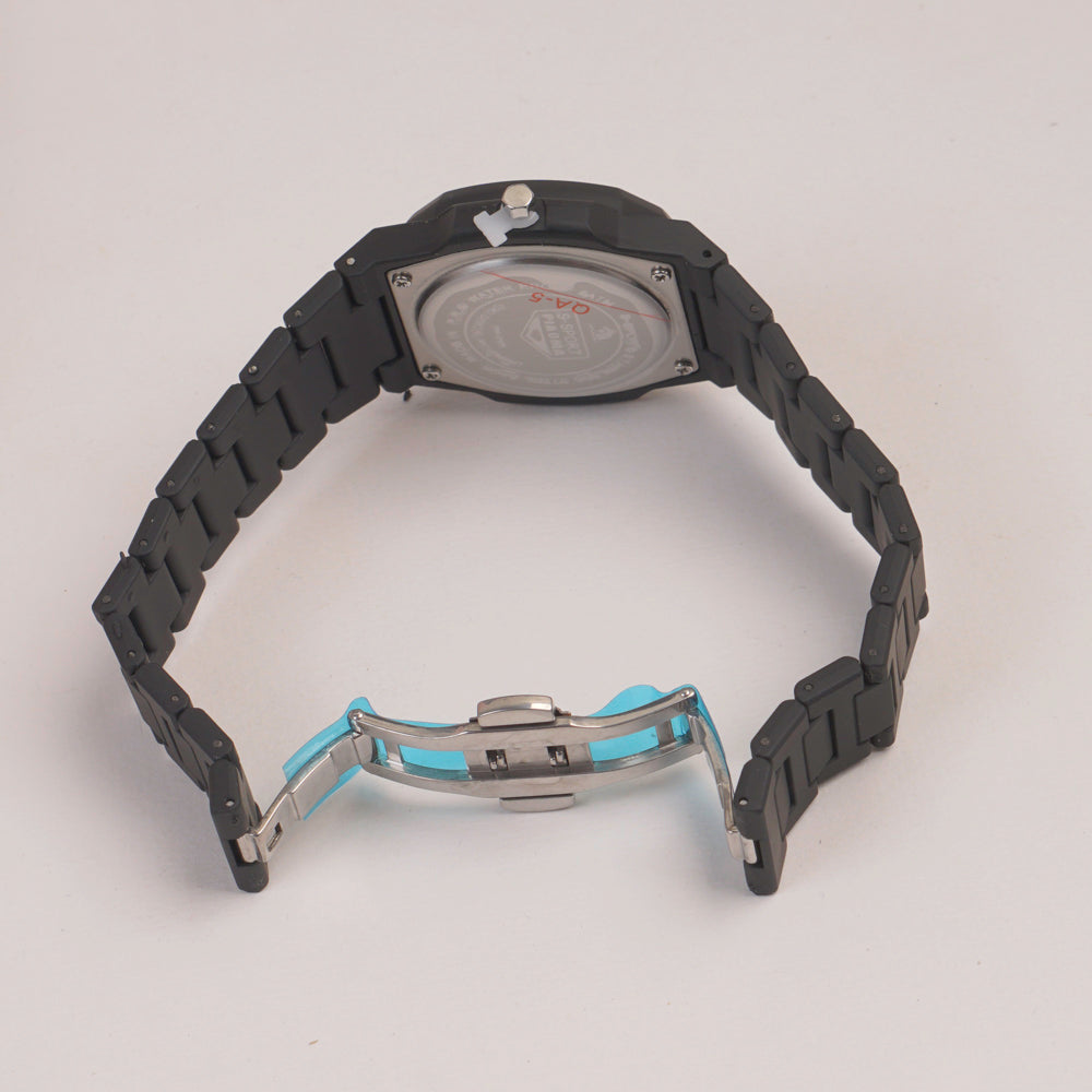 Mens Light Weight Watch With Fibre Material  Strap Black
