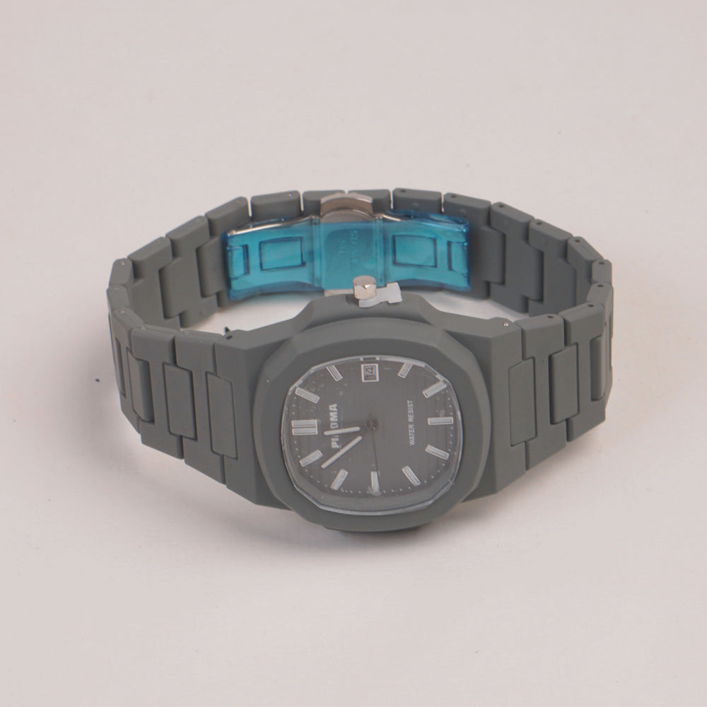 Mens Light Weight Watch With Fibre Material  Strap Grey