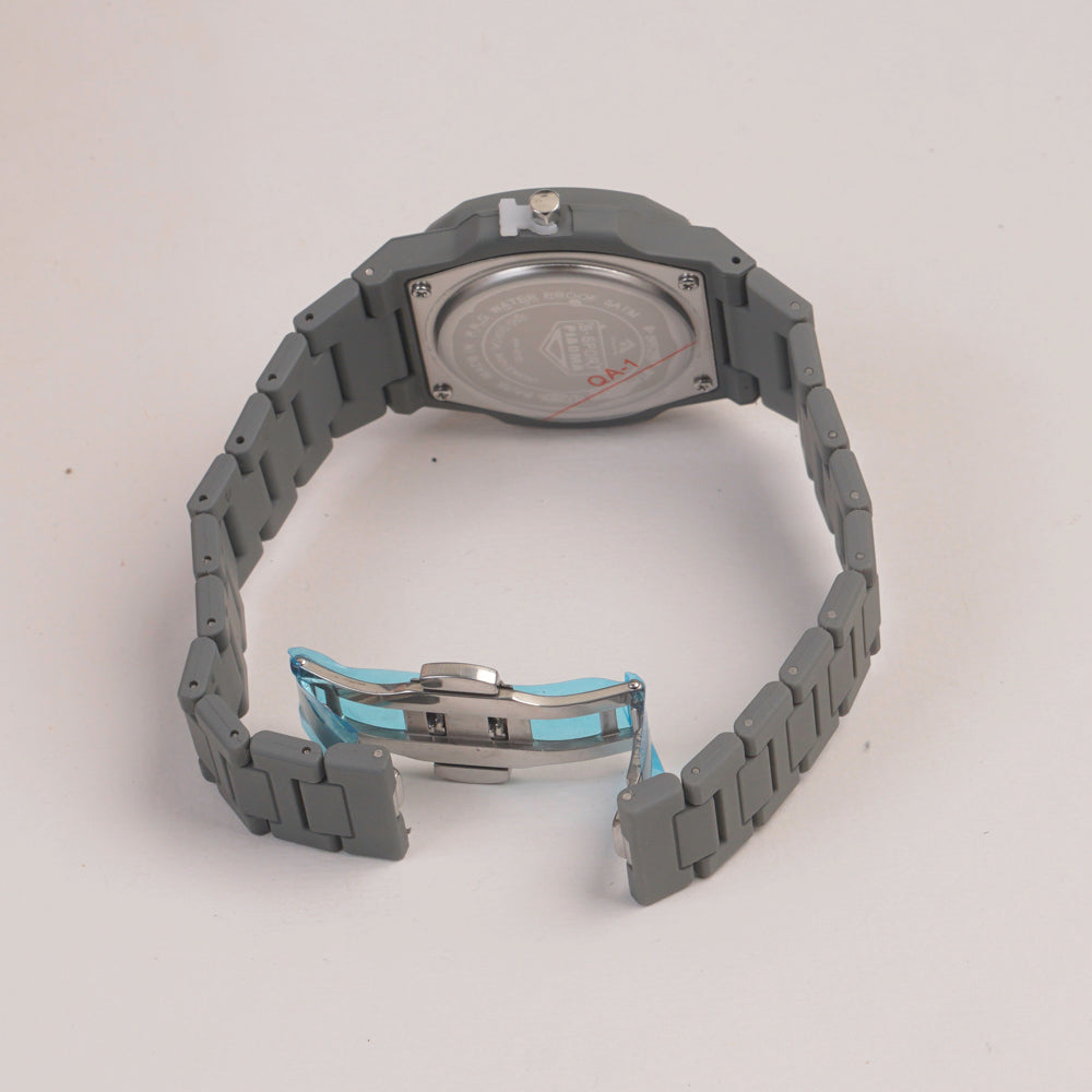 Mens Light Weight Watch With Fibre Material  Strap Grey