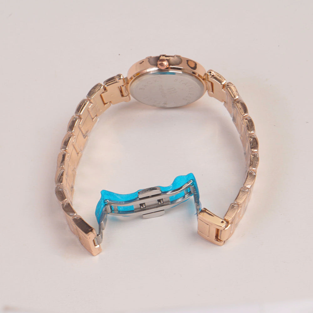 Woman Rosegold Chain Watch pink