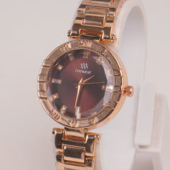 Woman Rosegold Chain Watch Brown