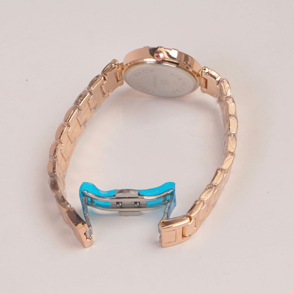 Woman Rosegold Chain Watch Brown