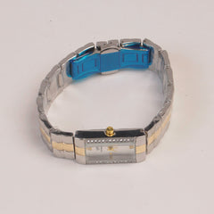 Two Tone Woman Chain Watch silver