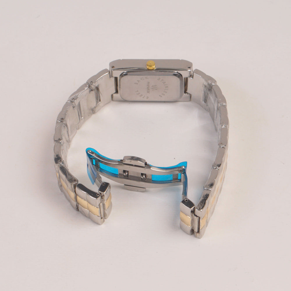 Two Tone Woman Chain Watch silver