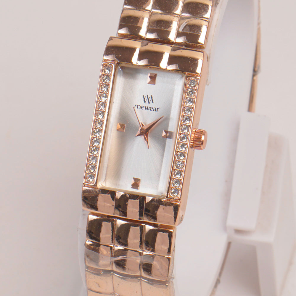 Woman Rosegold Chain Watch silver