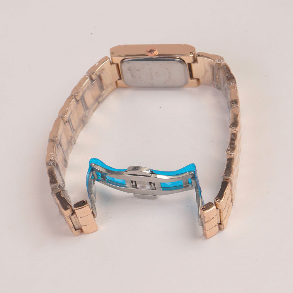 Woman Rosegold Chain Watch silver