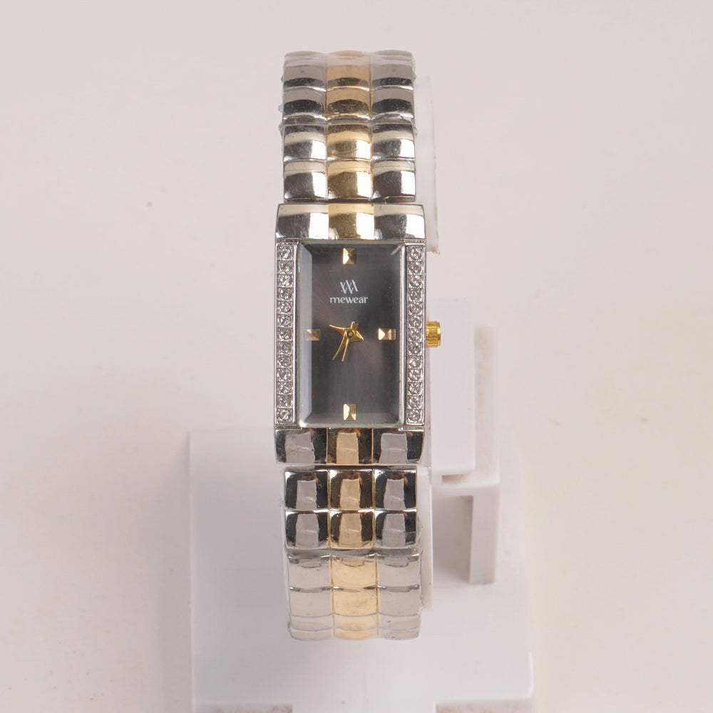 Two Tone Woman  Chain Watch Black
