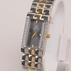 Two Tone Woman  Chain Watch Black