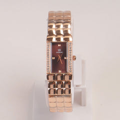 Woman Rosegold Chain Watch Brown